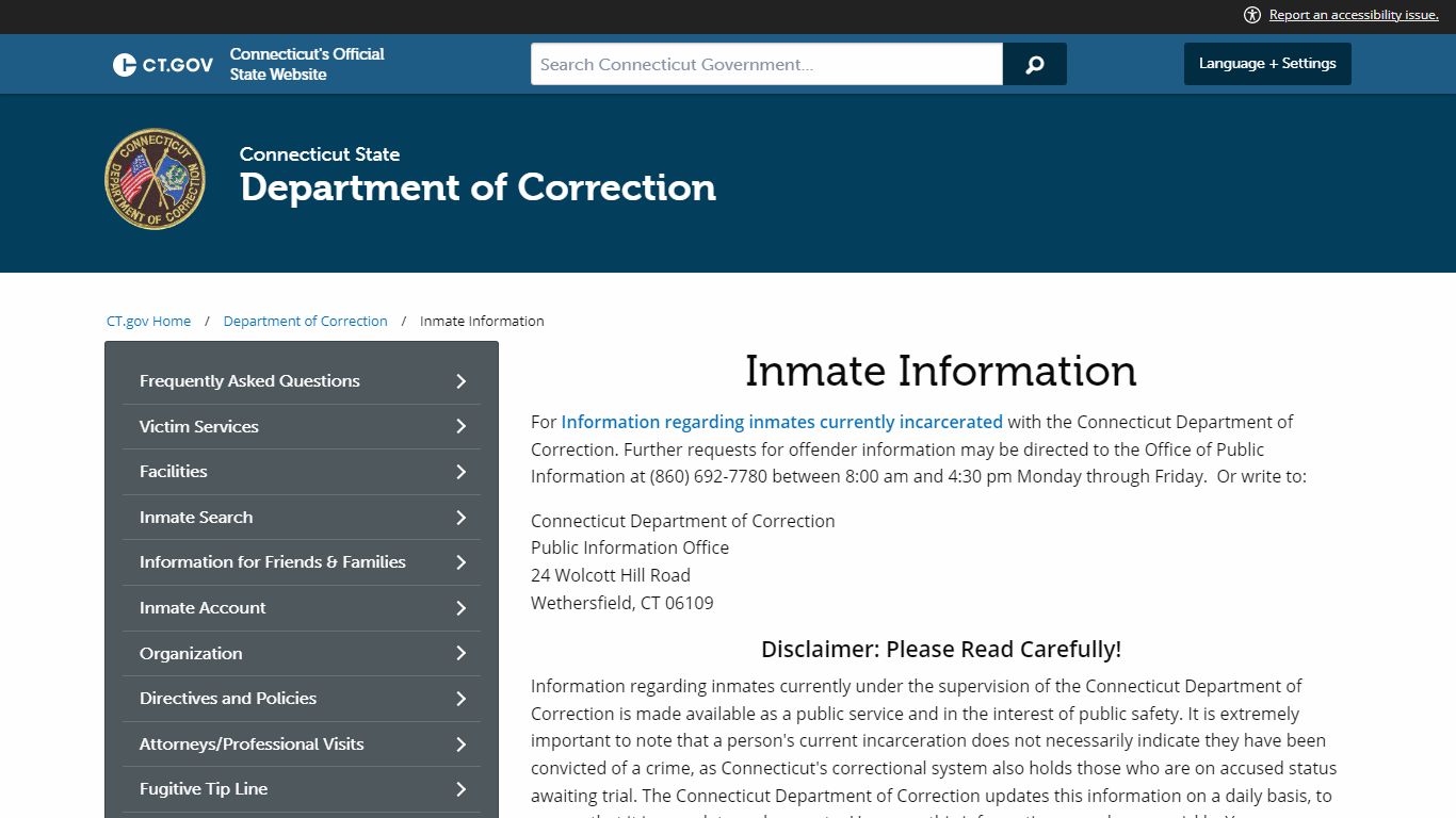 Inmate Information - CT.gov