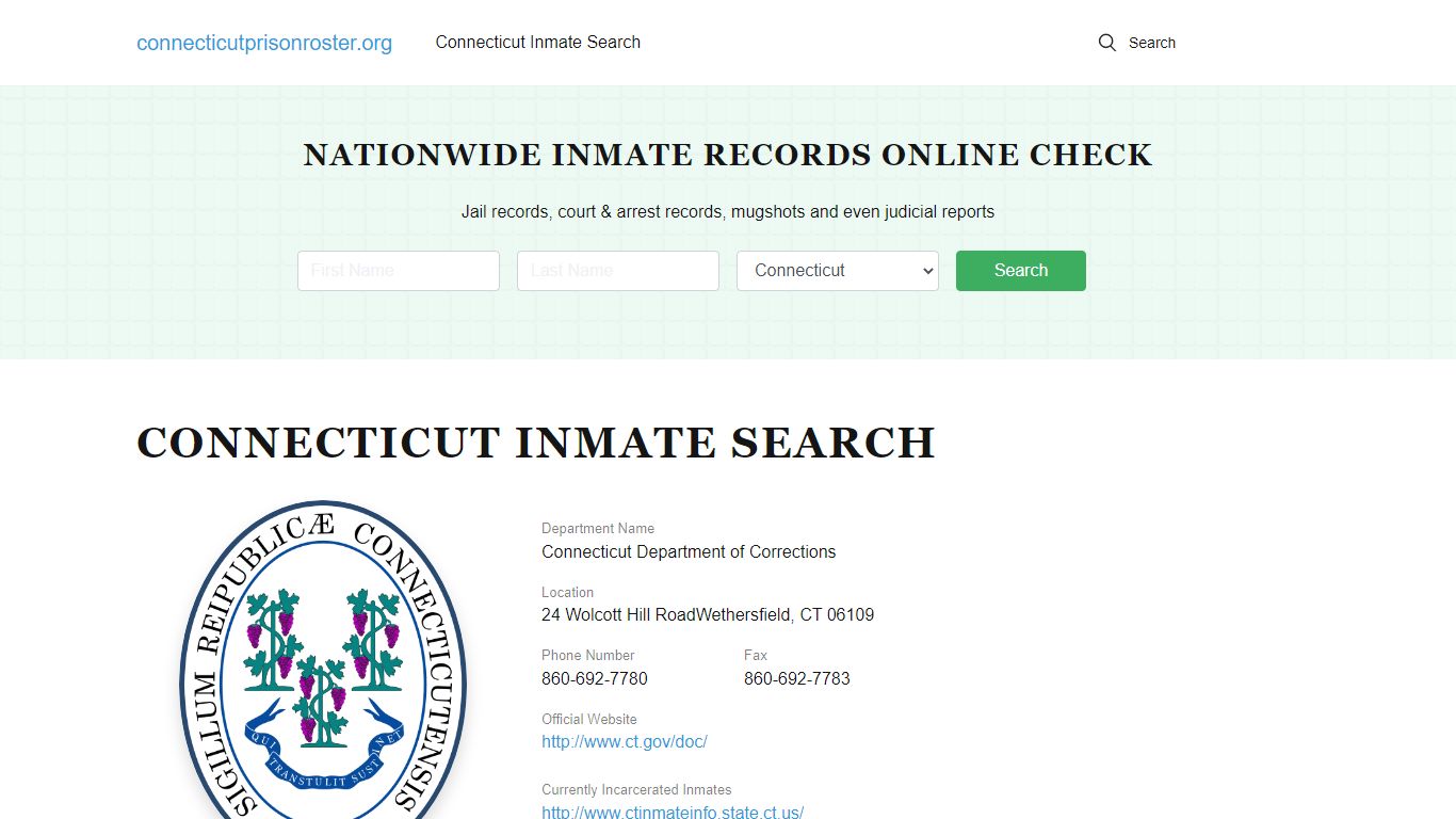 Connecticut Inmate Search - CT DOC Offenders Lookup